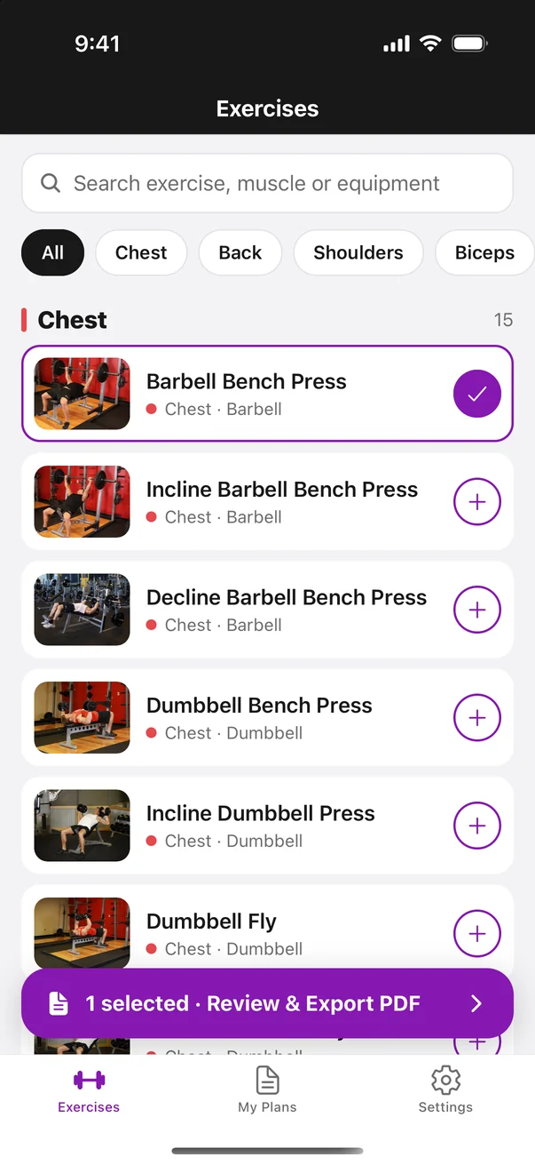 FitnessPaths exercise library